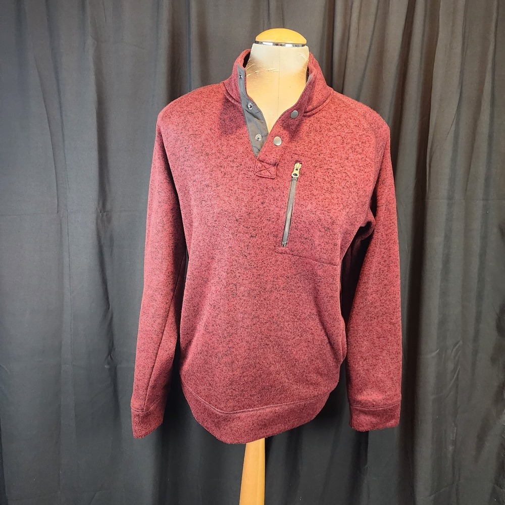 Men's Sonoma Goods For Life® Sweater Fleece Quarter Zip Pullover Red Small